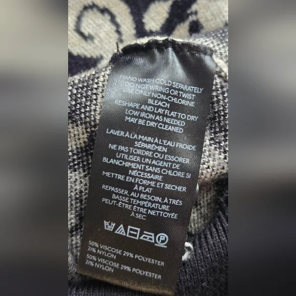 Anthropologie Maeve Harmon Jacquard Sweater Tee Poodle print - Picture 7 of 7